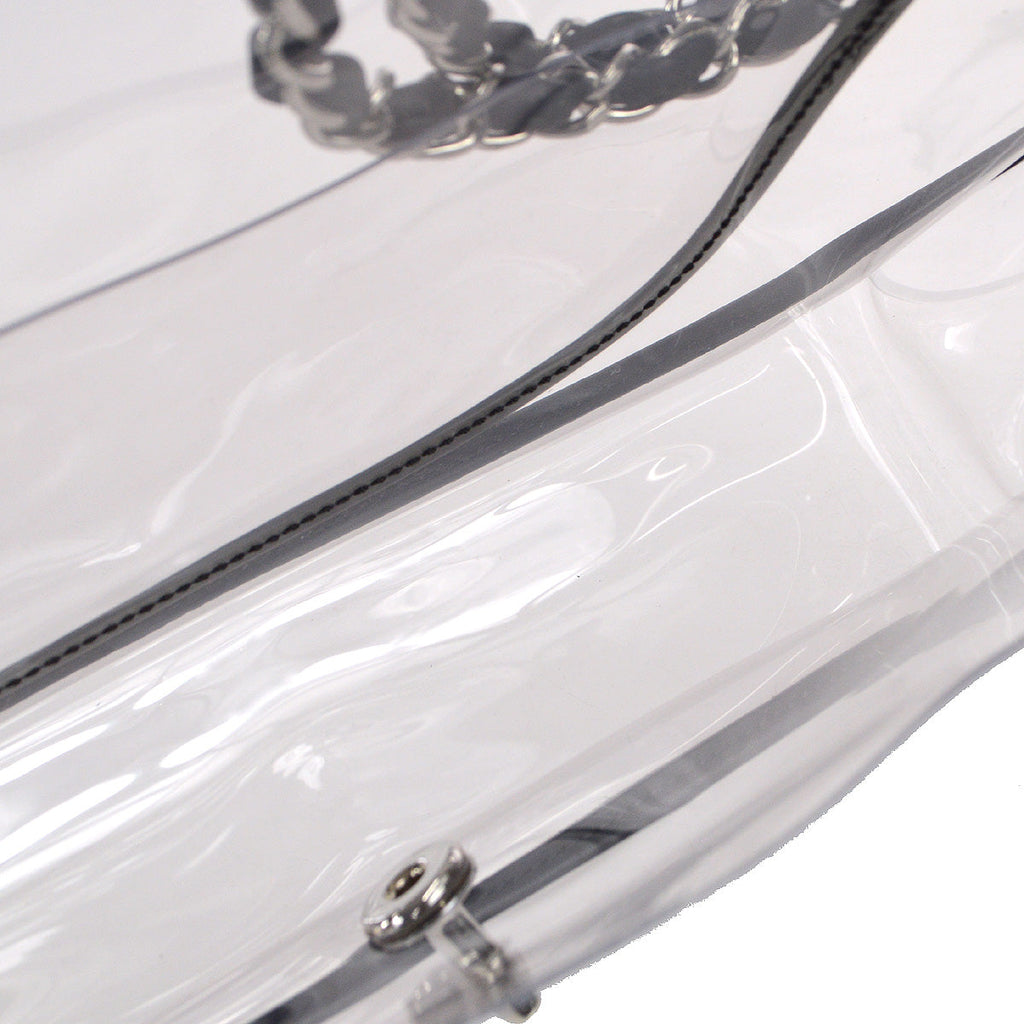 Chanel Double Chain Shoulder Bag Clear Vinyl