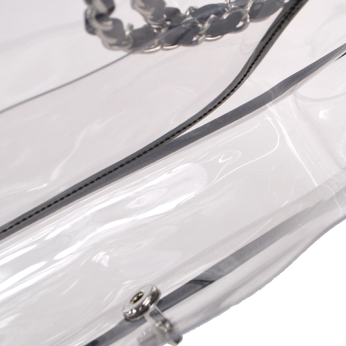 Chanel Double Chain Shoulder Bag Clear Vinyl