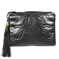 Chanel 1994-1996 Triple CC Camera Bag Large Black Lambskin