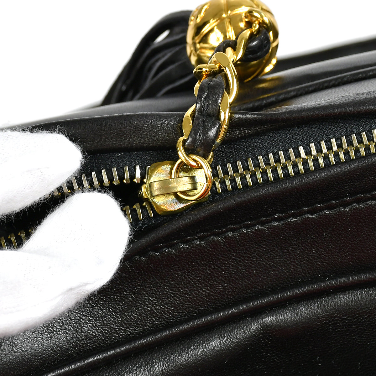 Chanel 1994-1996 Triple CC Camera Bag Large Black Lambskin