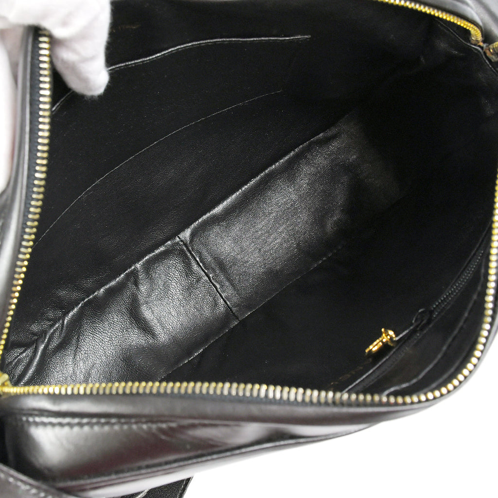 Chanel 1994-1996 Triple CC Camera Bag Large Black Lambskin