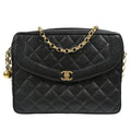 Chanel 1991-1994 Pocket Camera Bag Large Black Caviar