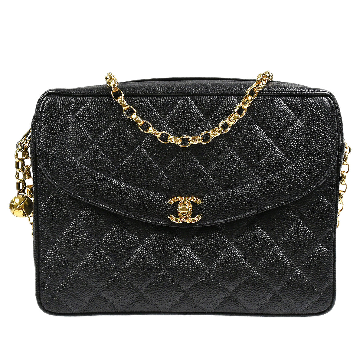 Chanel 1991-1994 Pocket Camera Bag Large Black Caviar