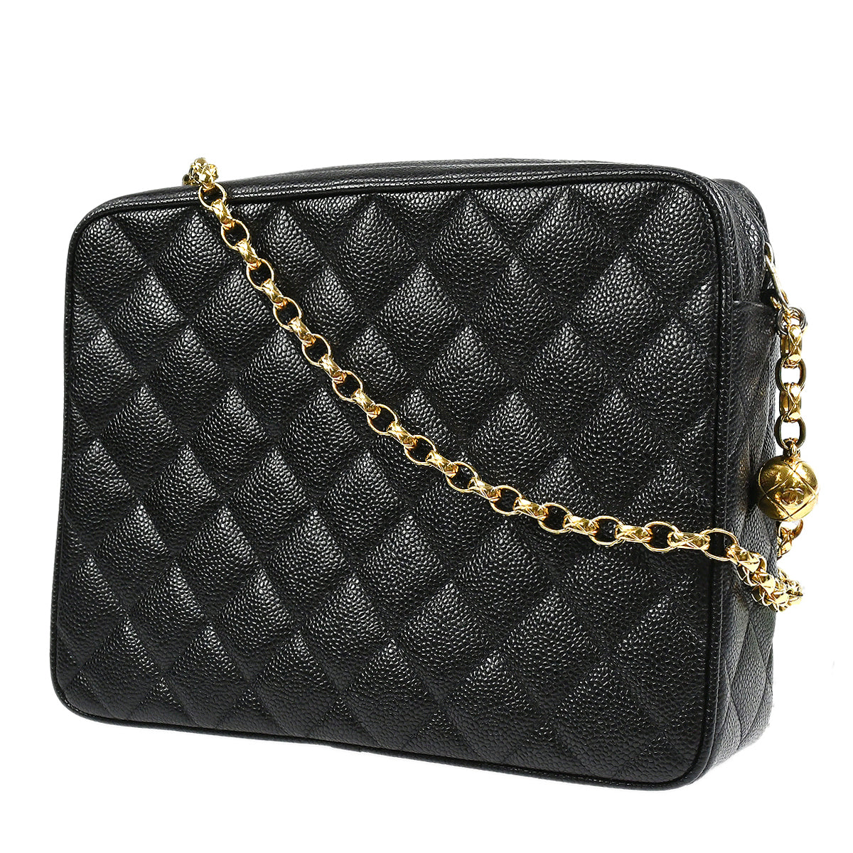 Chanel 1991-1994 Pocket Camera Bag Large Black Caviar