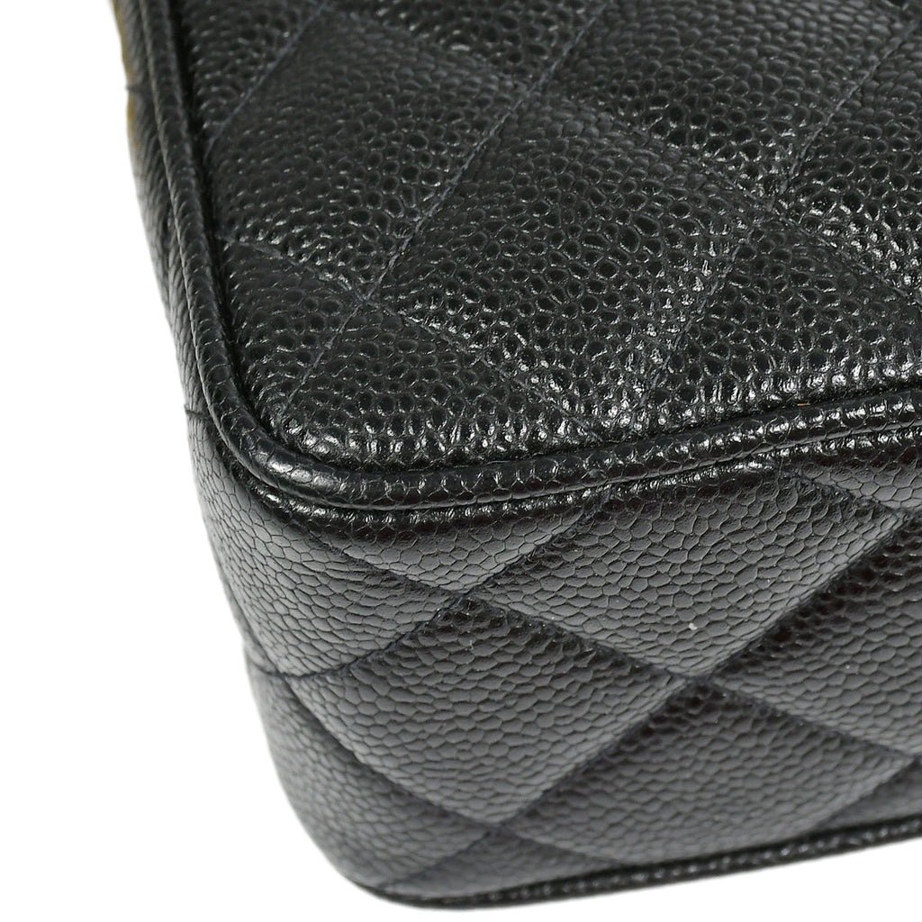 Chanel 1991-1994 Pocket Camera Bag Large Black Caviar