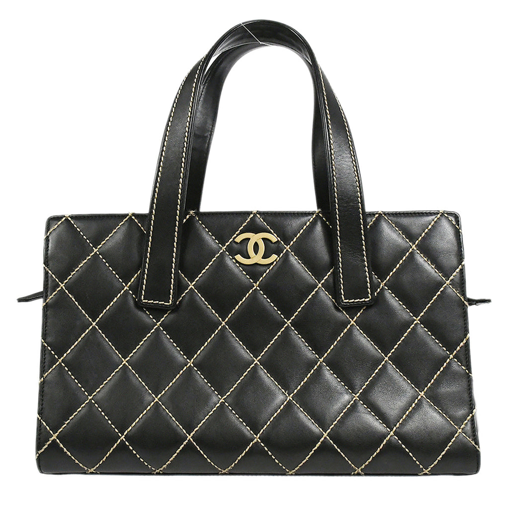 Chanel 2004-2005 Wild Stitch Handbag Black Calfskin