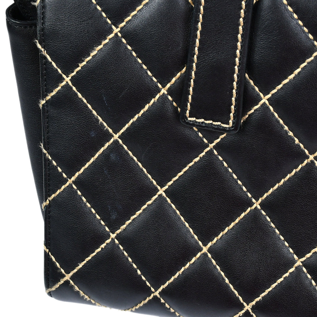 Chanel 2004-2005 Wild Stitch Handbag Black Calfskin