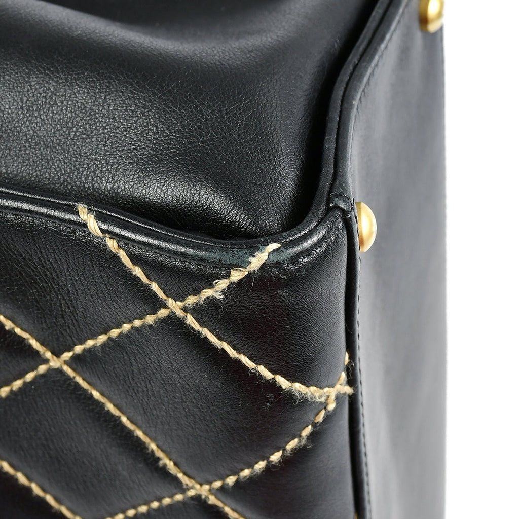 Chanel 2004-2005 Wild Stitch Handbag Black Calfskin