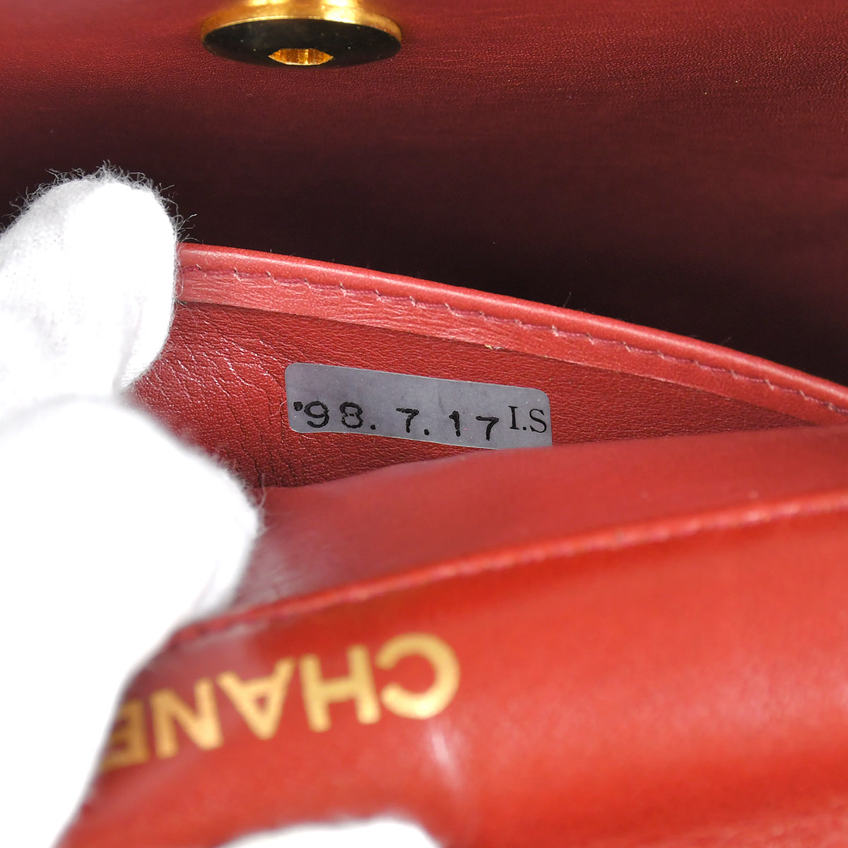 Chanel Chain Shoulder Bag Bi-Color Red Black Lambskin