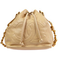 Chanel 1991-1994 Shoulder Bag Beige Lambskin