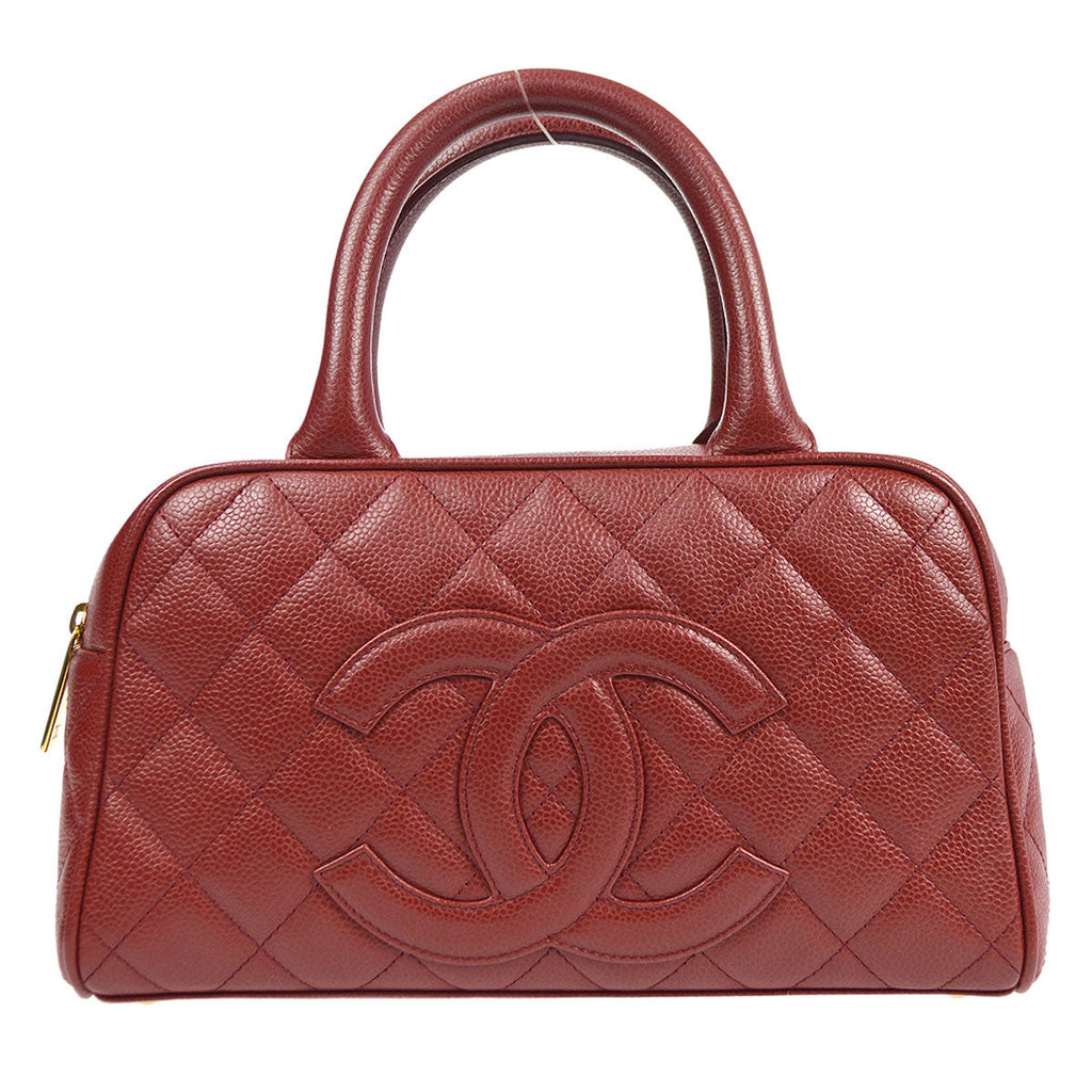 Chanel 2004-2005 Bowling Bag 27 Bordeaux Caviar