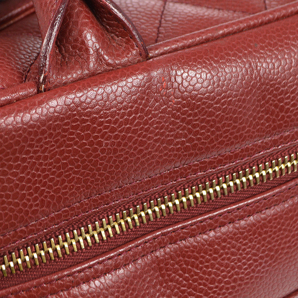 Chanel 2004-2005 Bowling Bag 27 Bordeaux Caviar