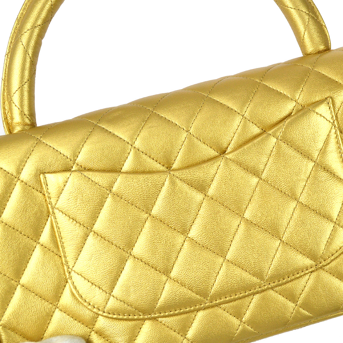 Chanel 1991-1994 Classic Flap Handbag Gold Lambskin