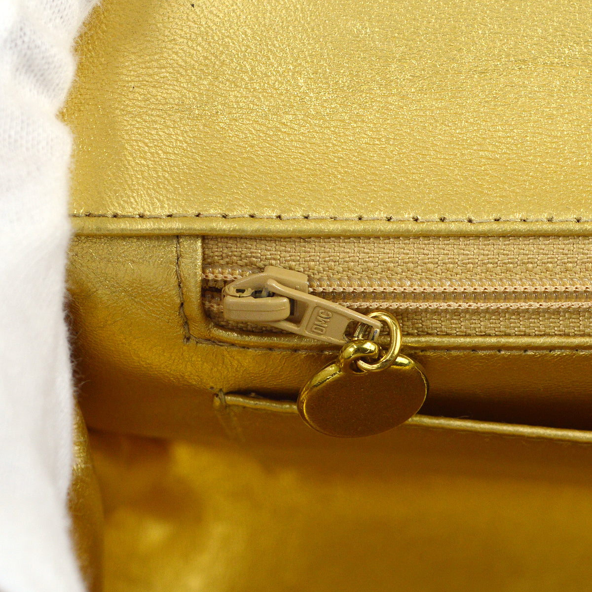 Chanel 1991-1994 Classic Flap Handbag Gold Lambskin