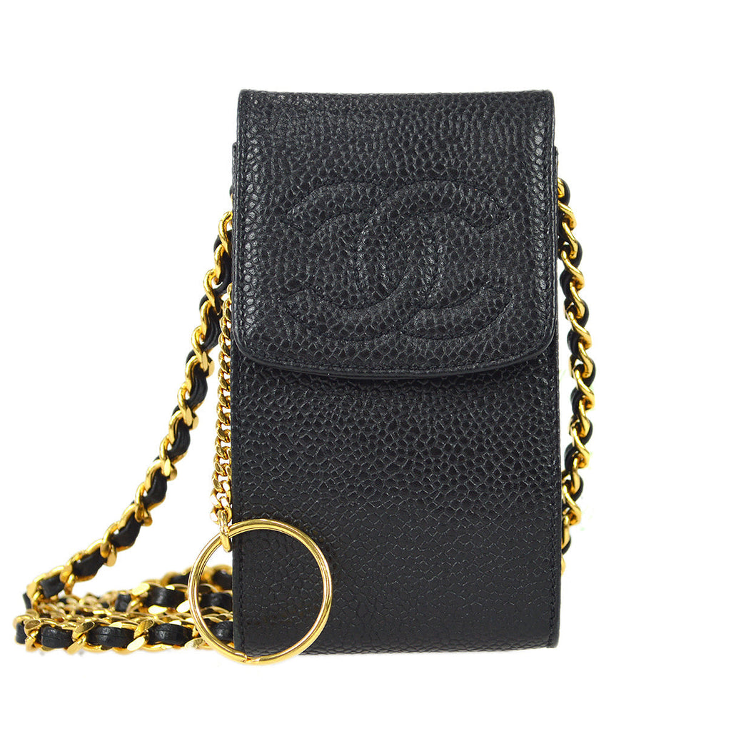 Chanel 1994-1996 Timeless Key Case Bag Caviar Black