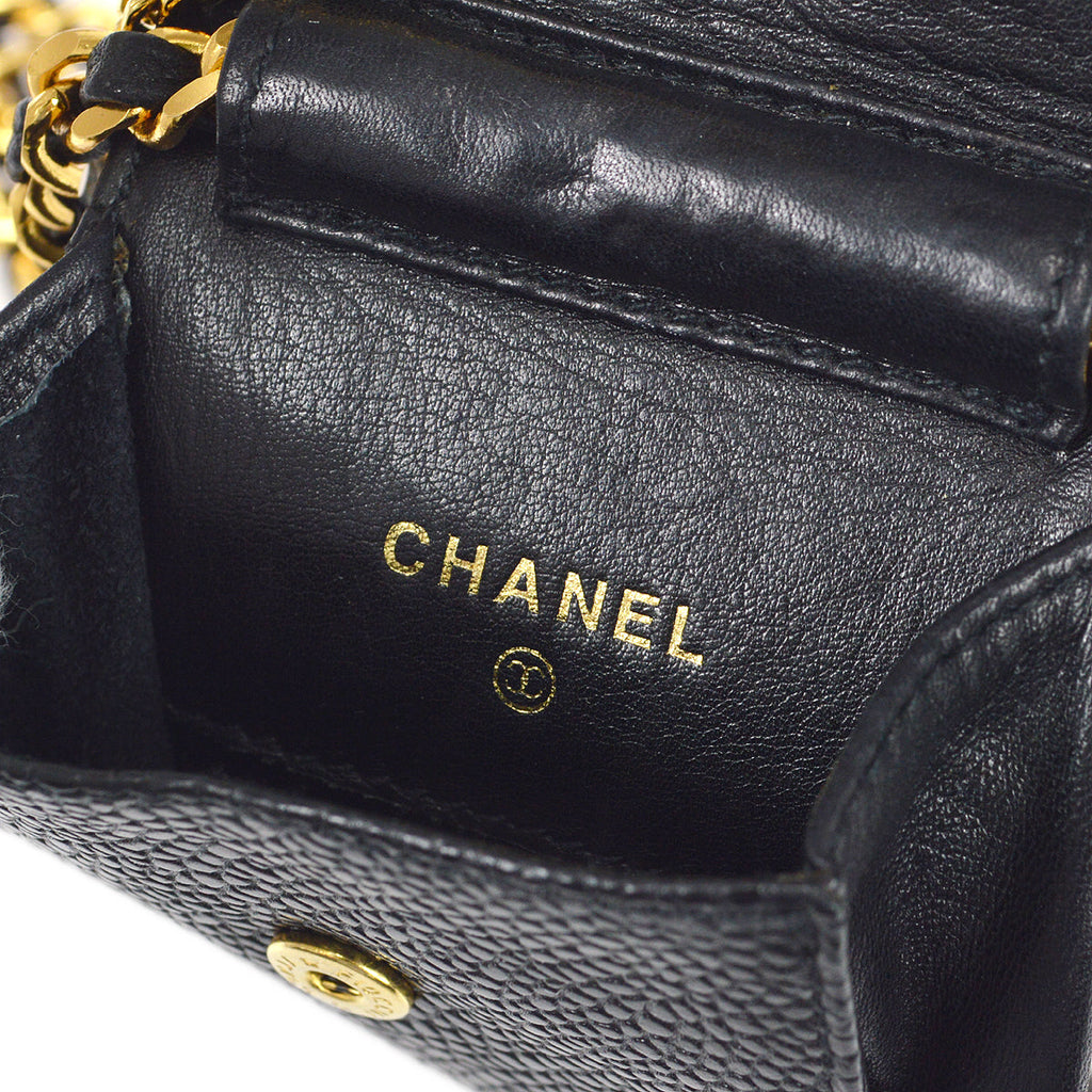 Chanel 1994-1996 Timeless Key Case Bag Caviar Black