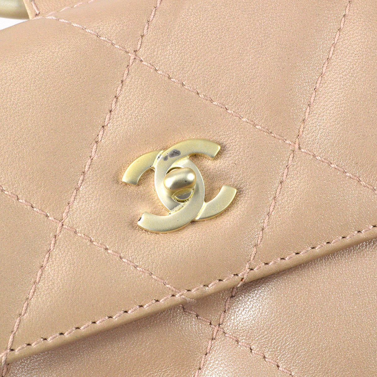 Chanel 2000-2001 Acrylic Handle Handbag Pink Lambskin