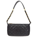 Chanel 2001-2003 Shoulder Bag Black Caviar
