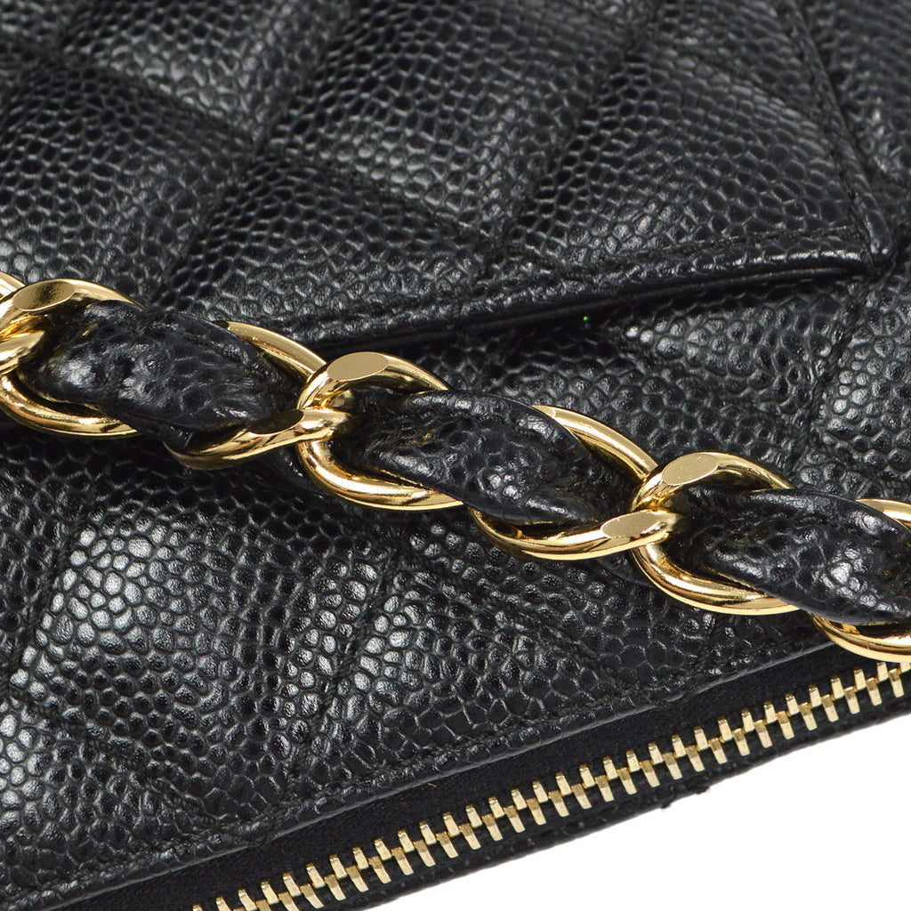 Chanel 2001-2003 Shoulder Bag Black Caviar