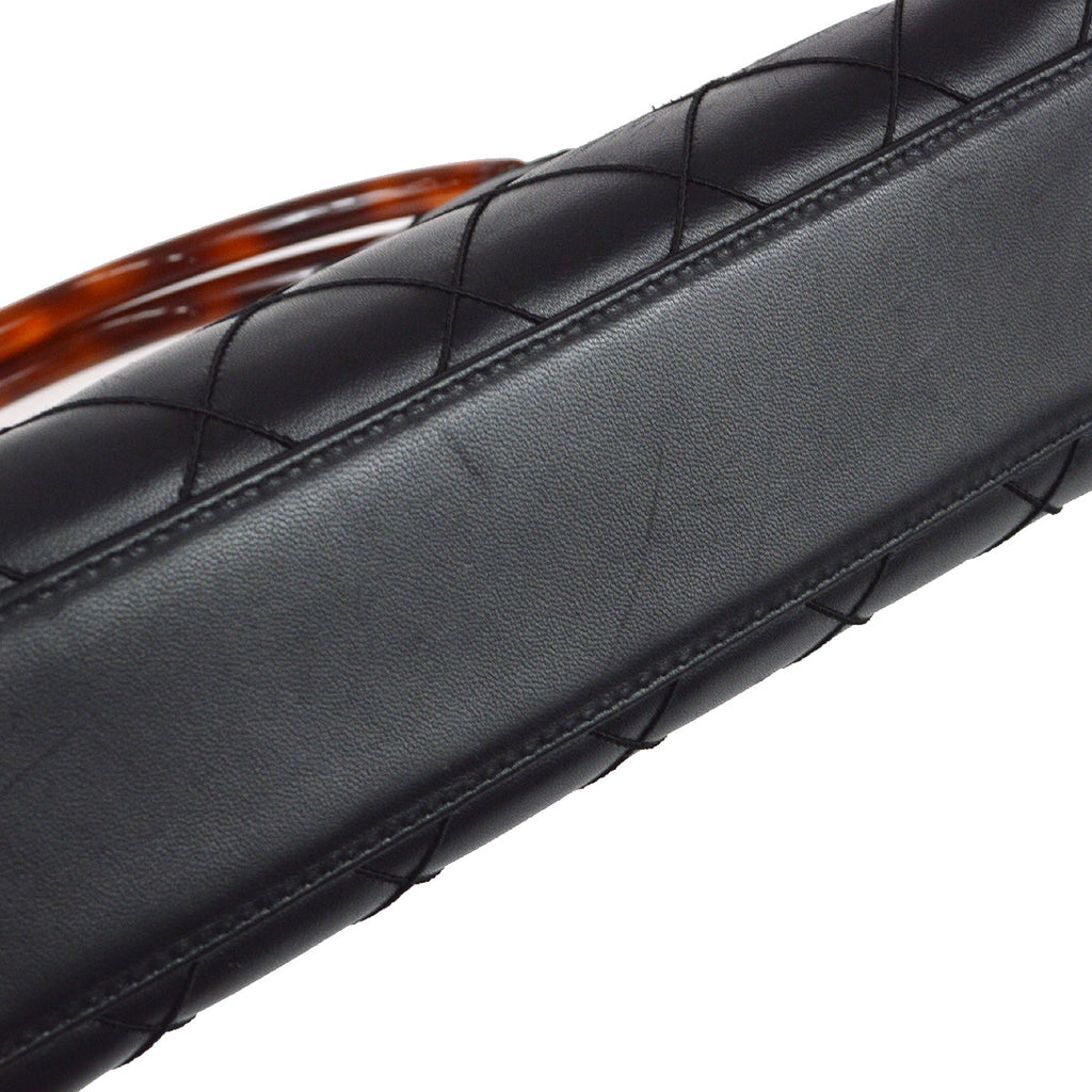 Chanel 1997-1999 Tortoiseshell Handbag Black Calfskin
