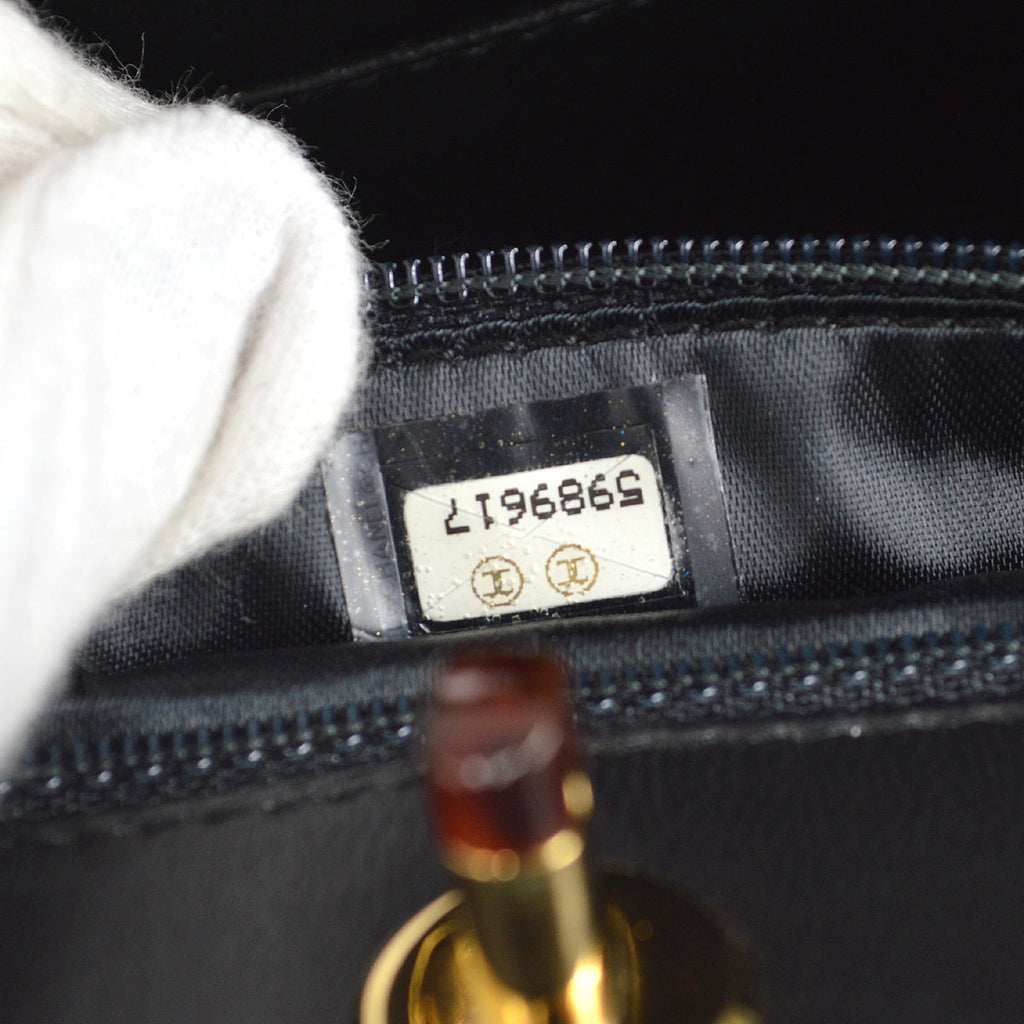 Chanel 1997-1999 Tortoiseshell Handbag Black Calfskin