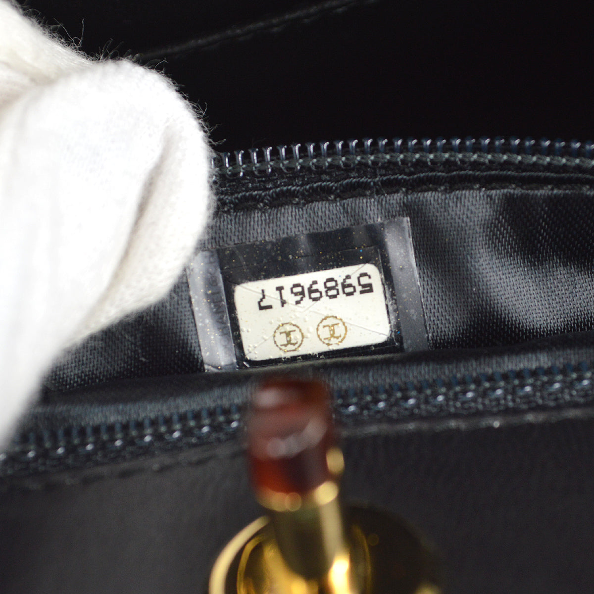 Chanel 1997-1999 Tortoiseshell Handbag Black Calfskin