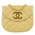 Chanel Chain Shoulder Bag Beige Lambskin