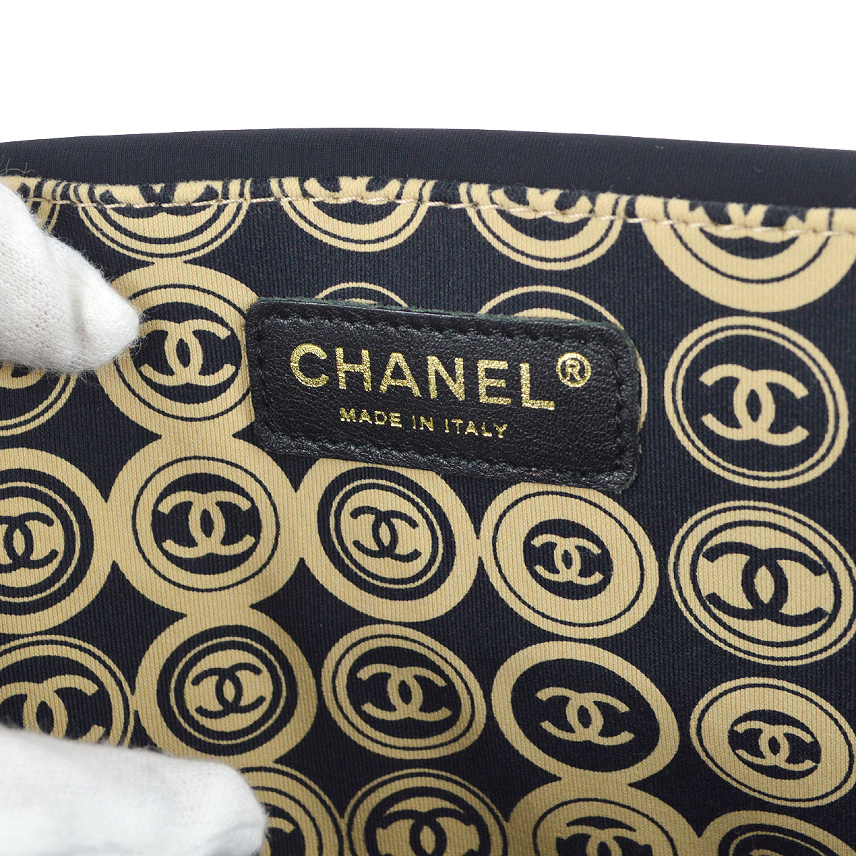 Chanel 2003-2004 Handbag 45 Black Beige