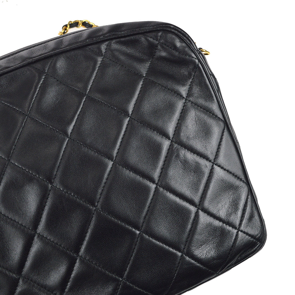 Chanel 1996-1997 Pocket Camera Bag Small Black Lambskin