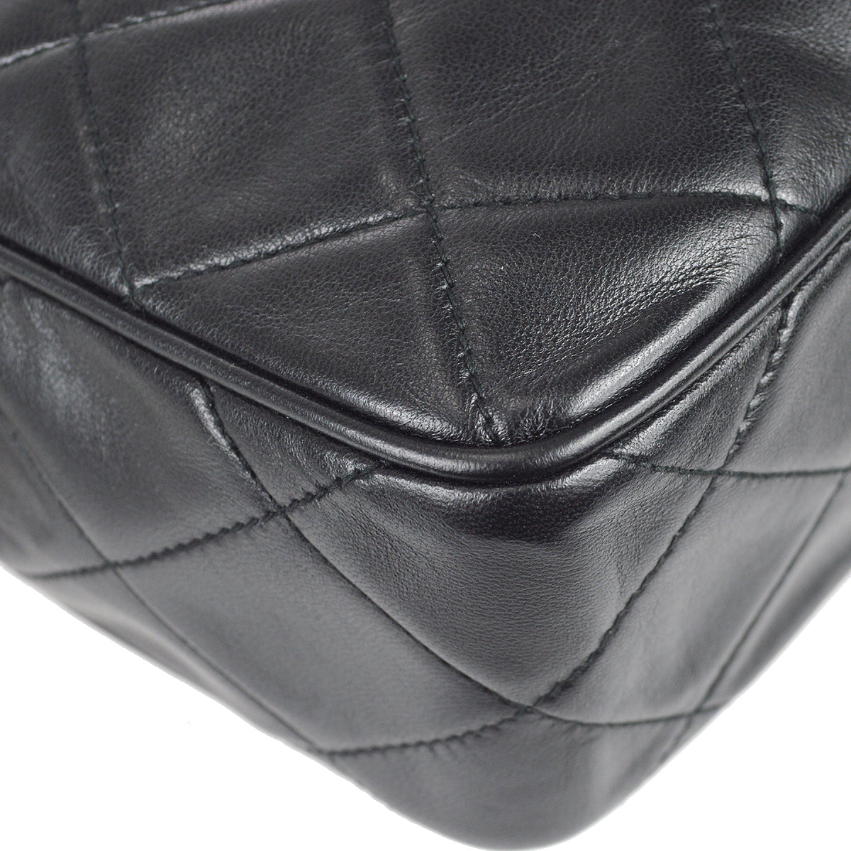 Chanel 1996-1997 Pocket Camera Bag Small Black Lambskin