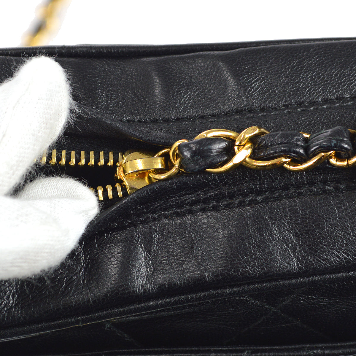 Chanel 1996-1997 Pocket Camera Bag Small Black Lambskin