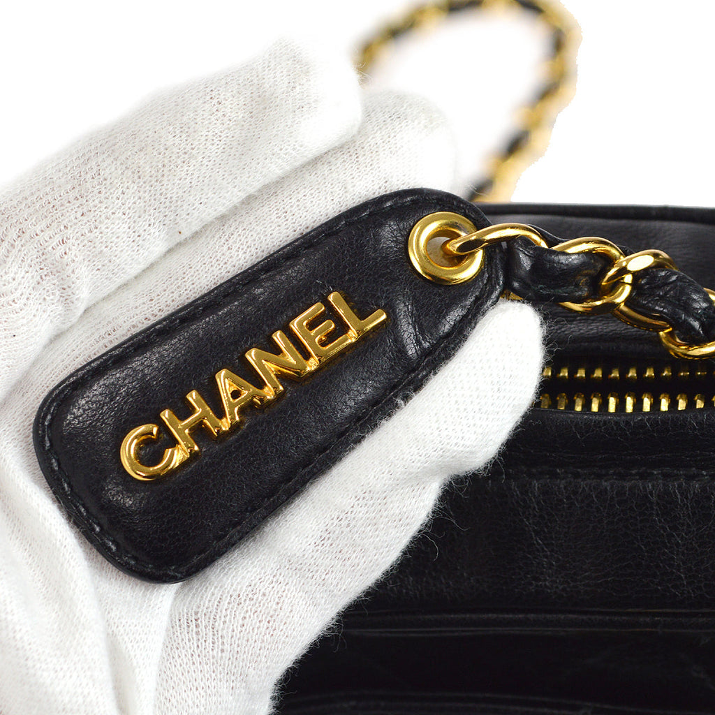 Chanel 1996-1997 Pocket Camera Bag Small Black Lambskin