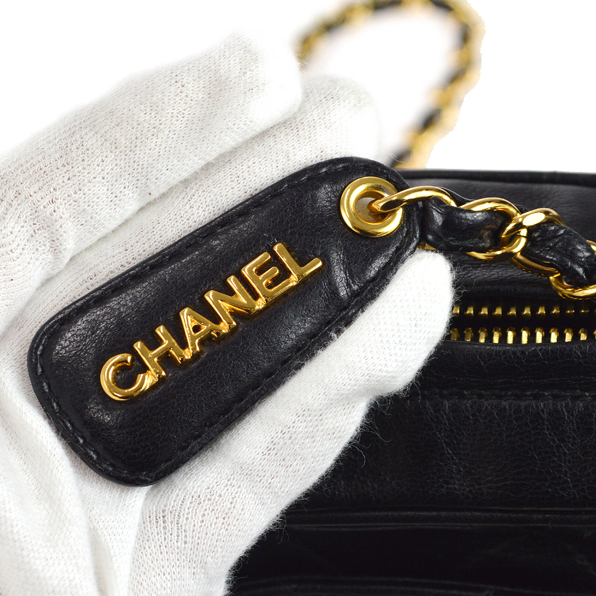 Chanel 1996-1997 Pocket Camera Bag Small Black Lambskin