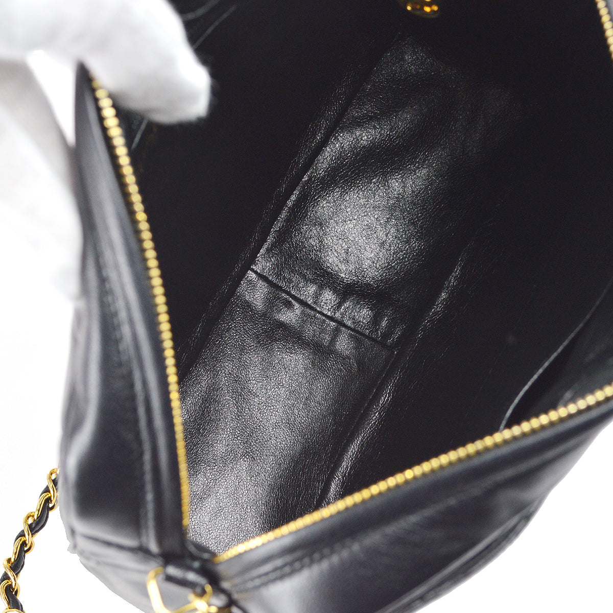 Chanel 1996-1997 Pocket Camera Bag Small Black Lambskin