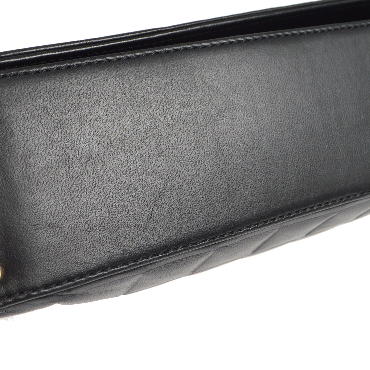 Chanel 2001-2003 Choco Bar Shoulder Bag Black Lambskin