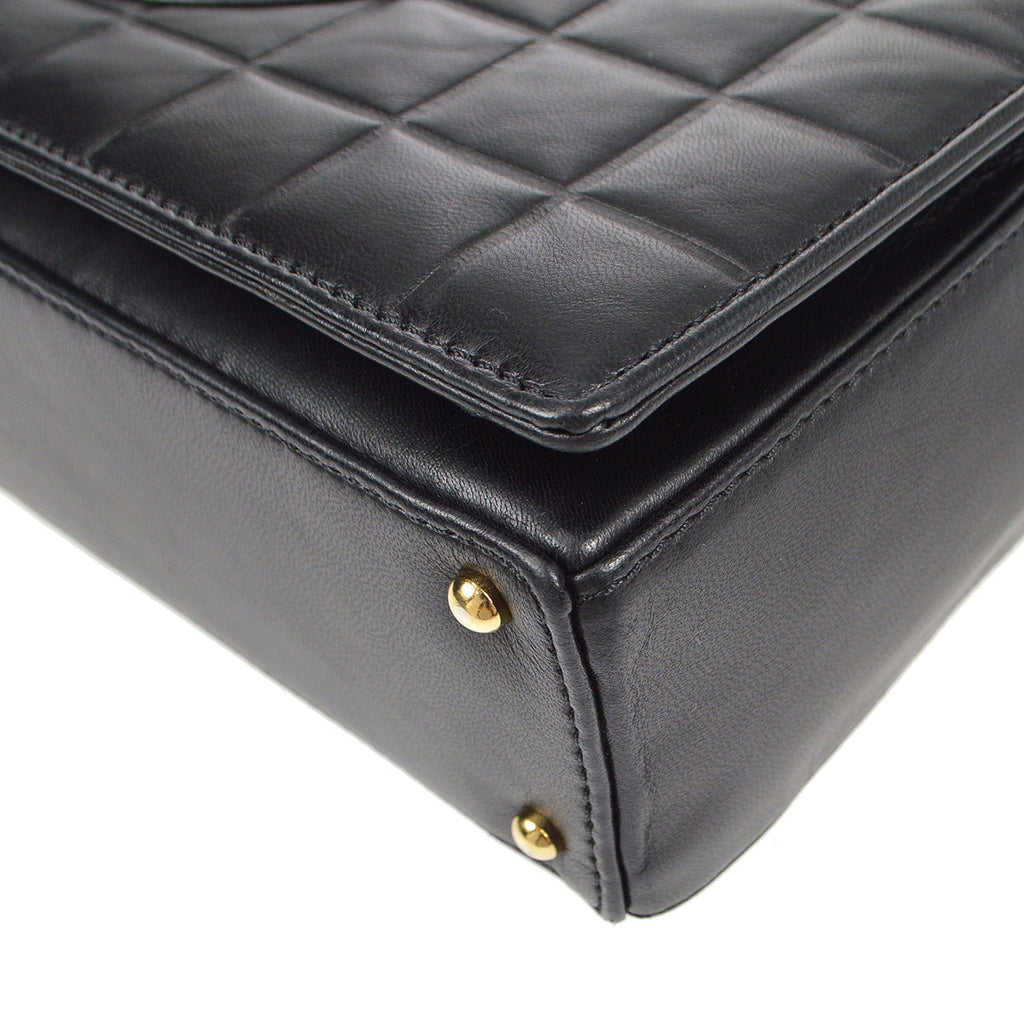 Chanel 2001-2003 Choco Bar Shoulder Bag Black Lambskin