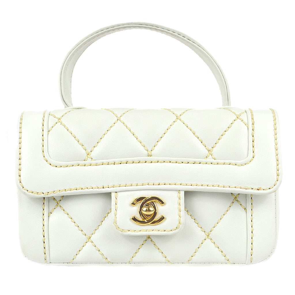 Chanel * Wild Stitch Handbag White Calfskin