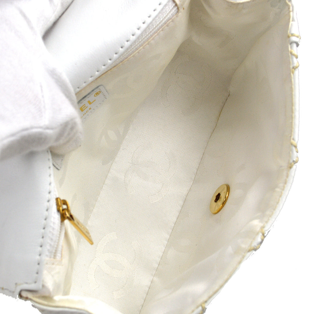 Chanel * Wild Stitch Handbag White Calfskin
