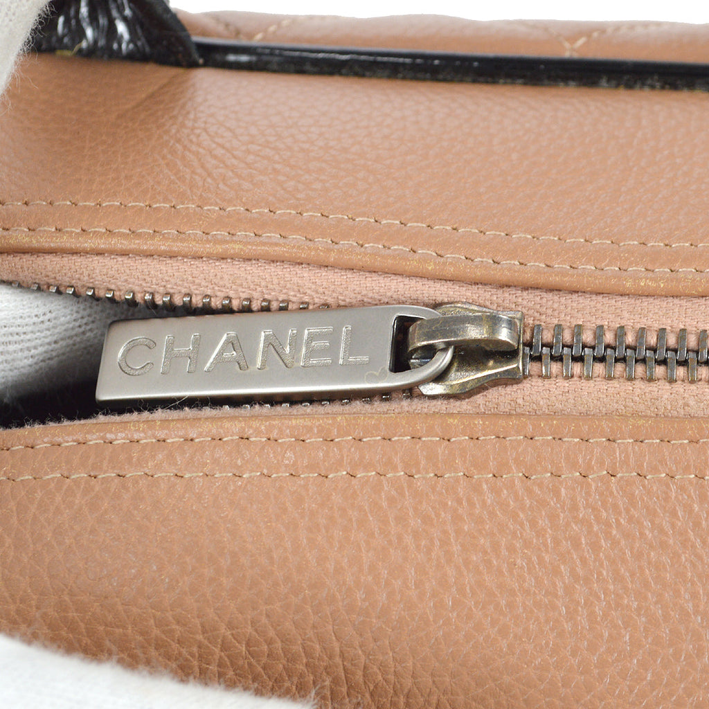 Chanel * 2001-2003 Bowling Bag 27 Pink Beige Caviar