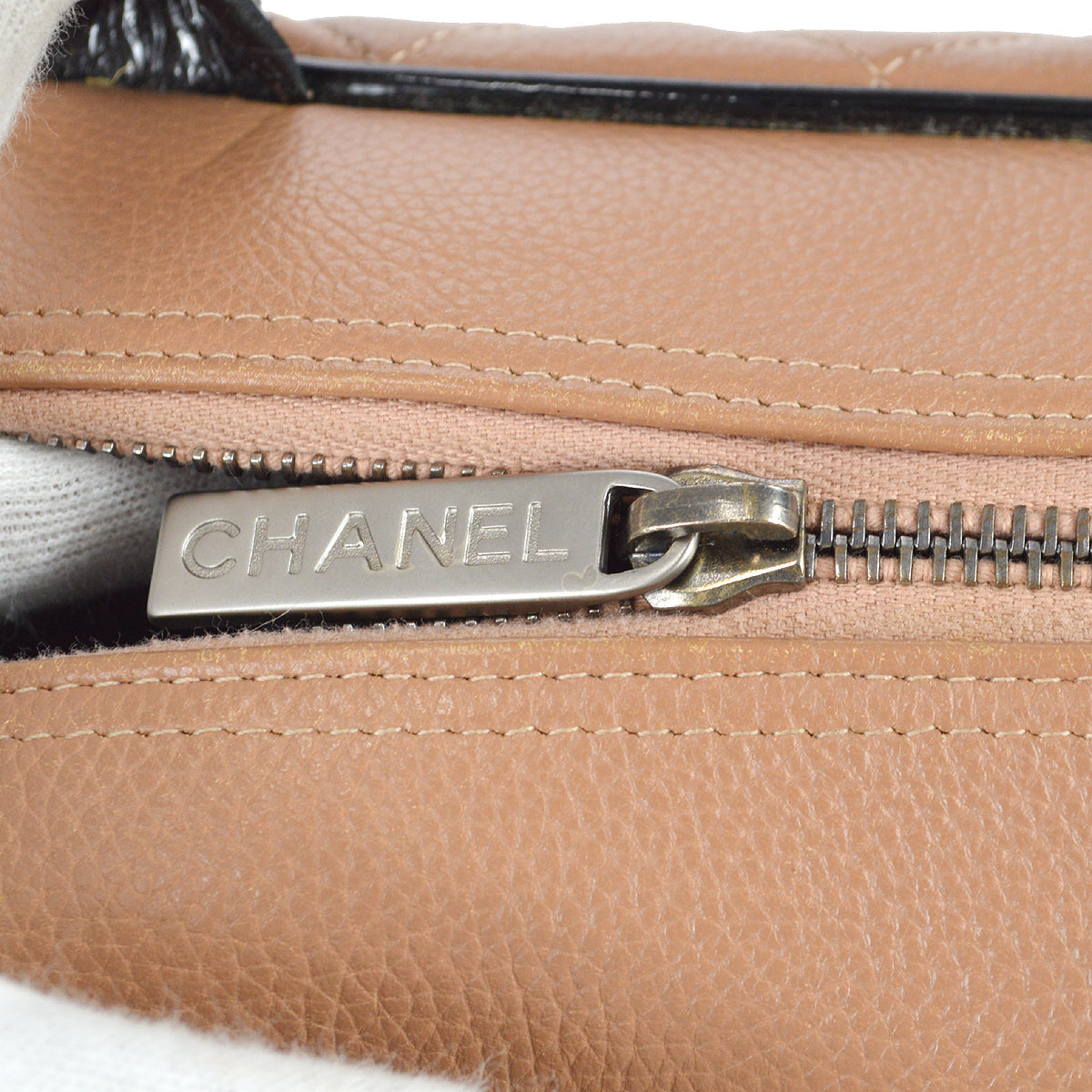 Chanel * 2001-2003 Bowling Bag 27 Pink Beige Caviar
