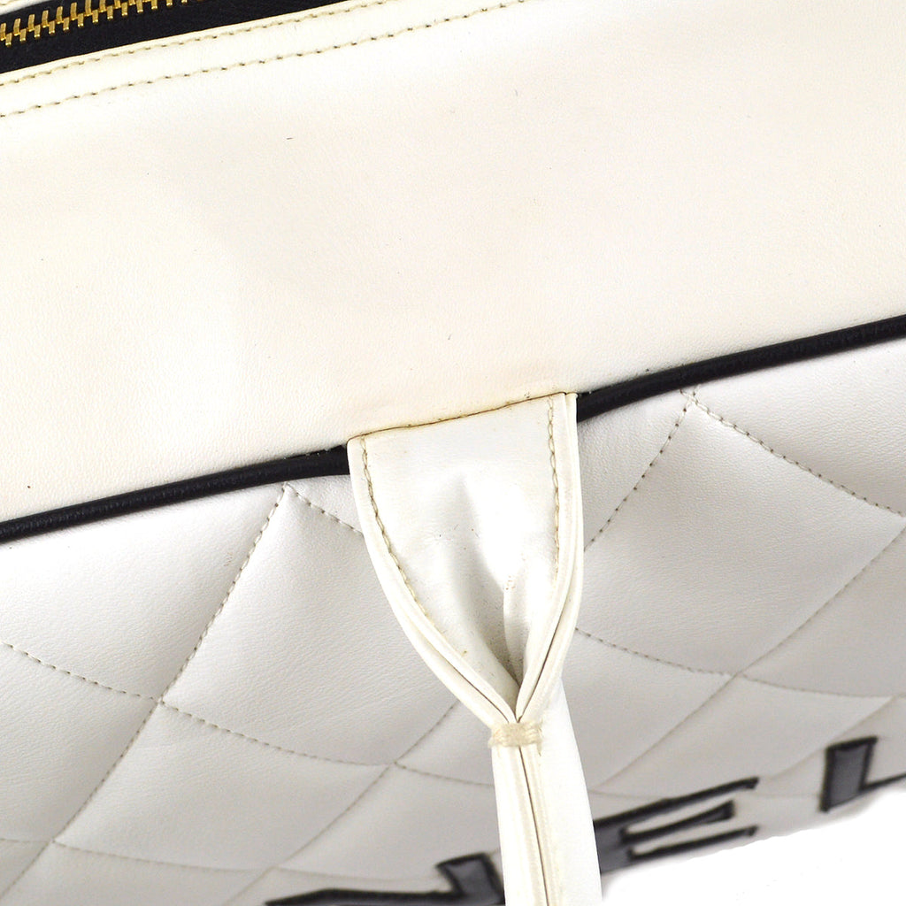 Chanel * 1994-1996 Bowling Bag 50 White Calfskin