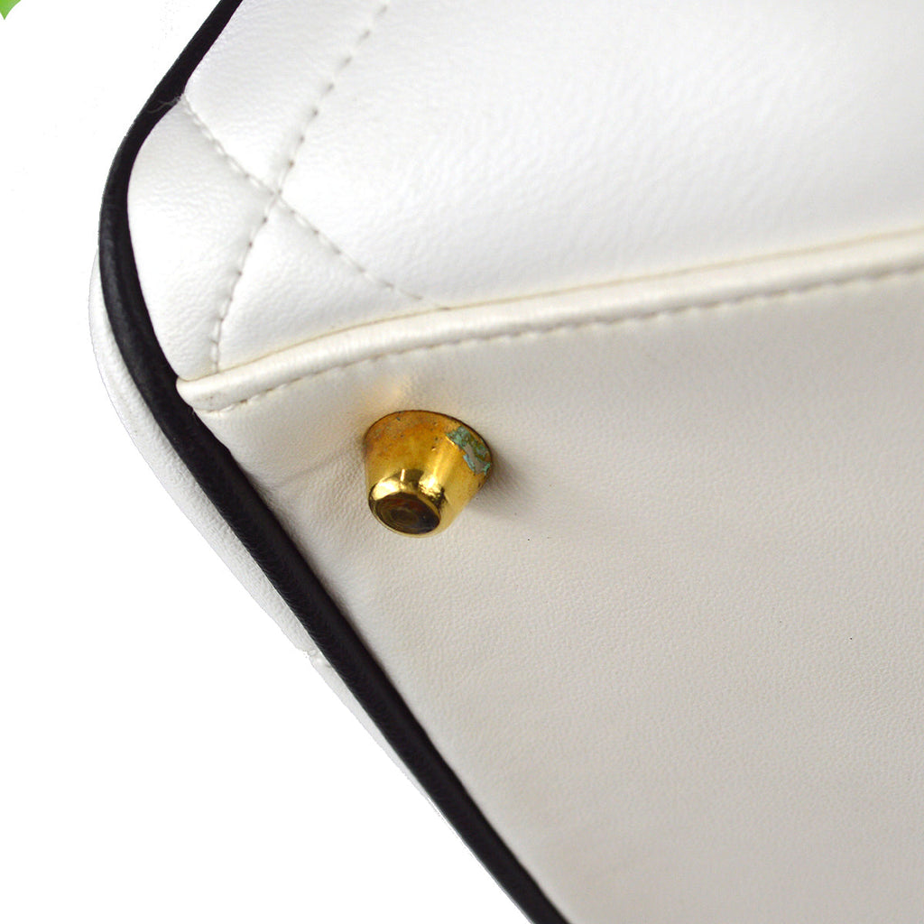 Chanel * 1994-1996 Bowling Bag 50 White Calfskin