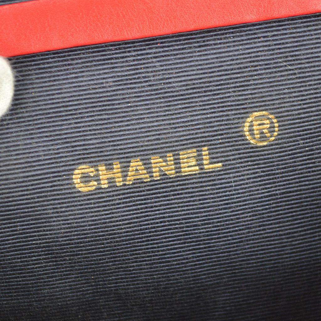 Chanel * Double Chain Shoulder Bag Red Lambskin
