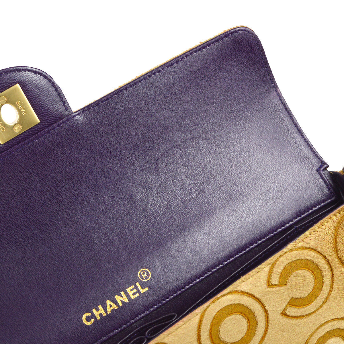 Chanel * East West Coco Shoulder Bag Beige Pony Hair