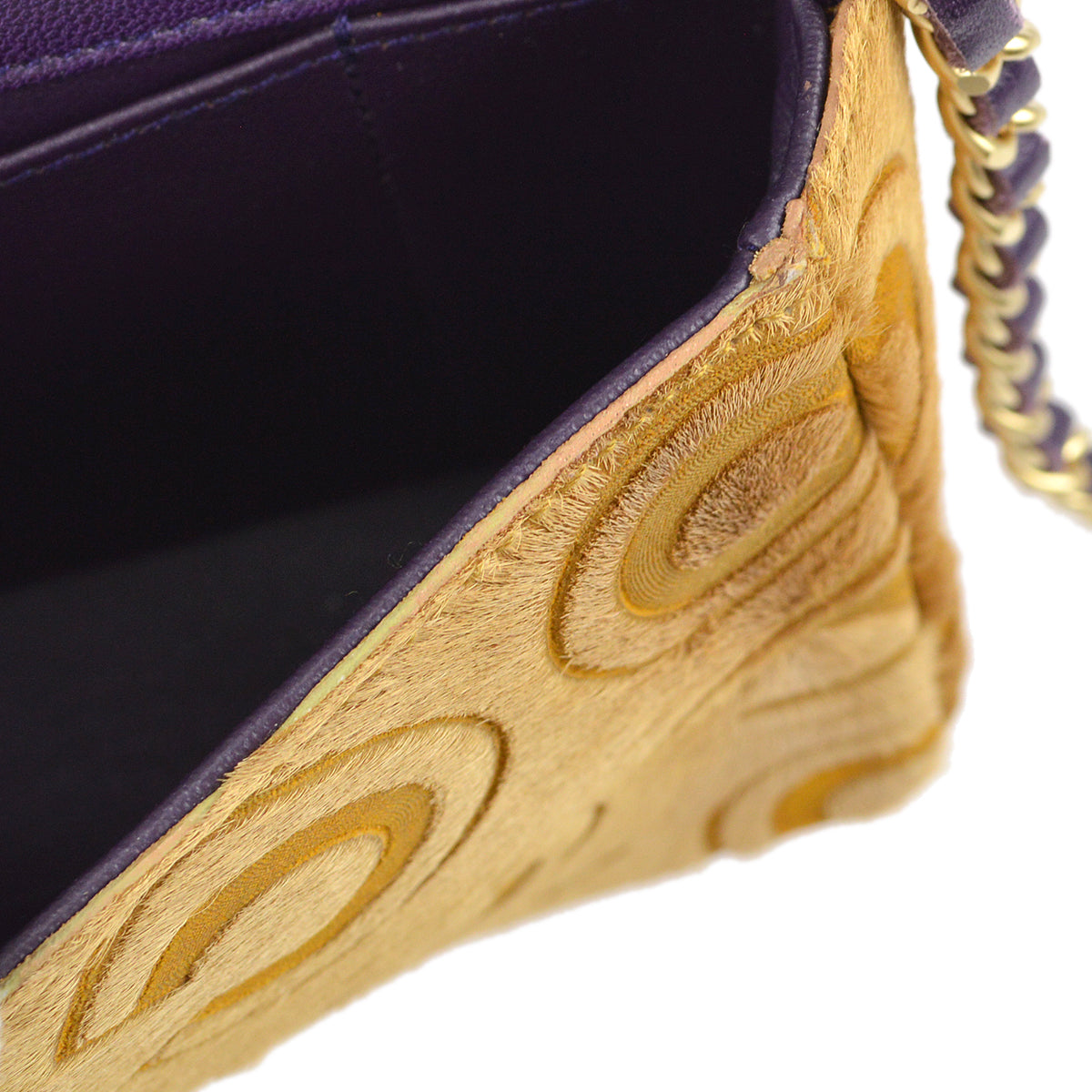 Chanel * East West Coco Shoulder Bag Beige Pony Hair