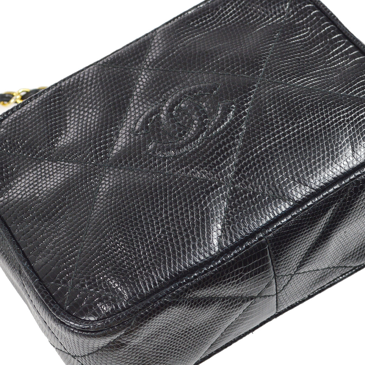Chanel * 1986-1988 Camera Bag Mini Black Lizard