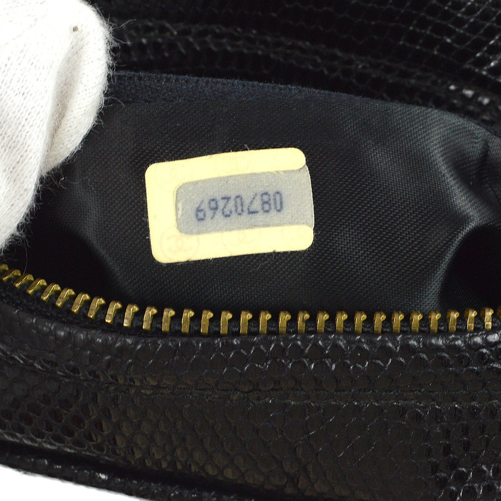 Chanel * 1986-1988 Camera Bag Mini Black Lizard
