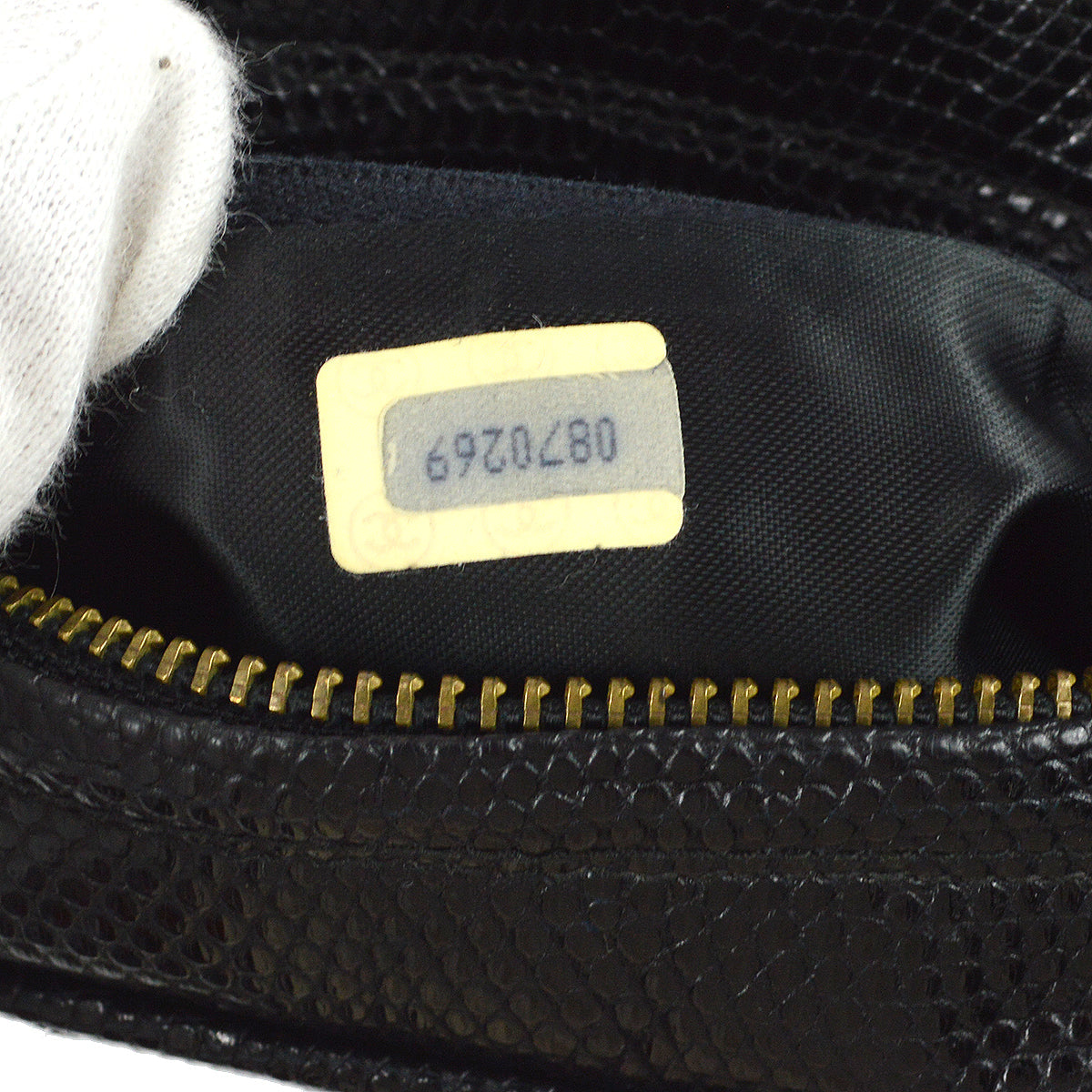 Chanel * 1986-1988 Camera Bag Mini Black Lizard