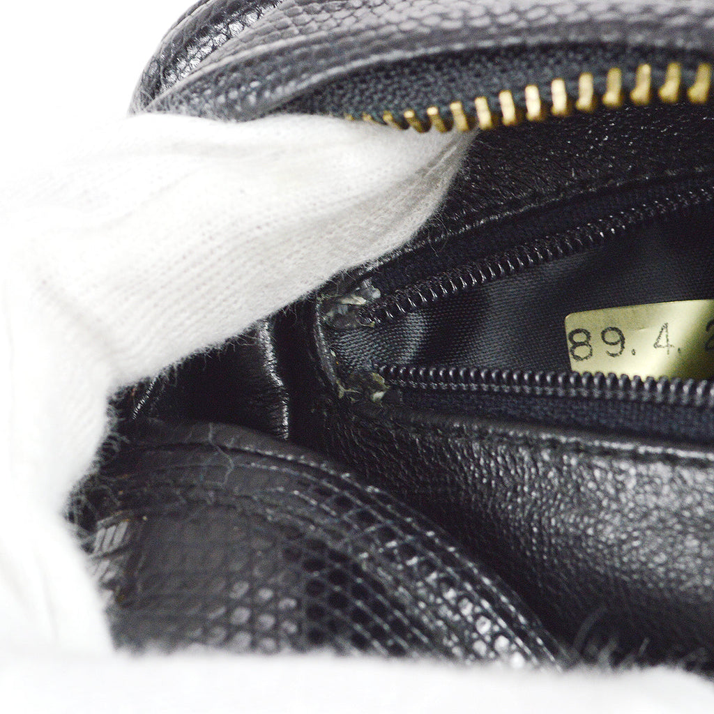 Chanel * 1986-1988 Camera Bag Mini Black Lizard