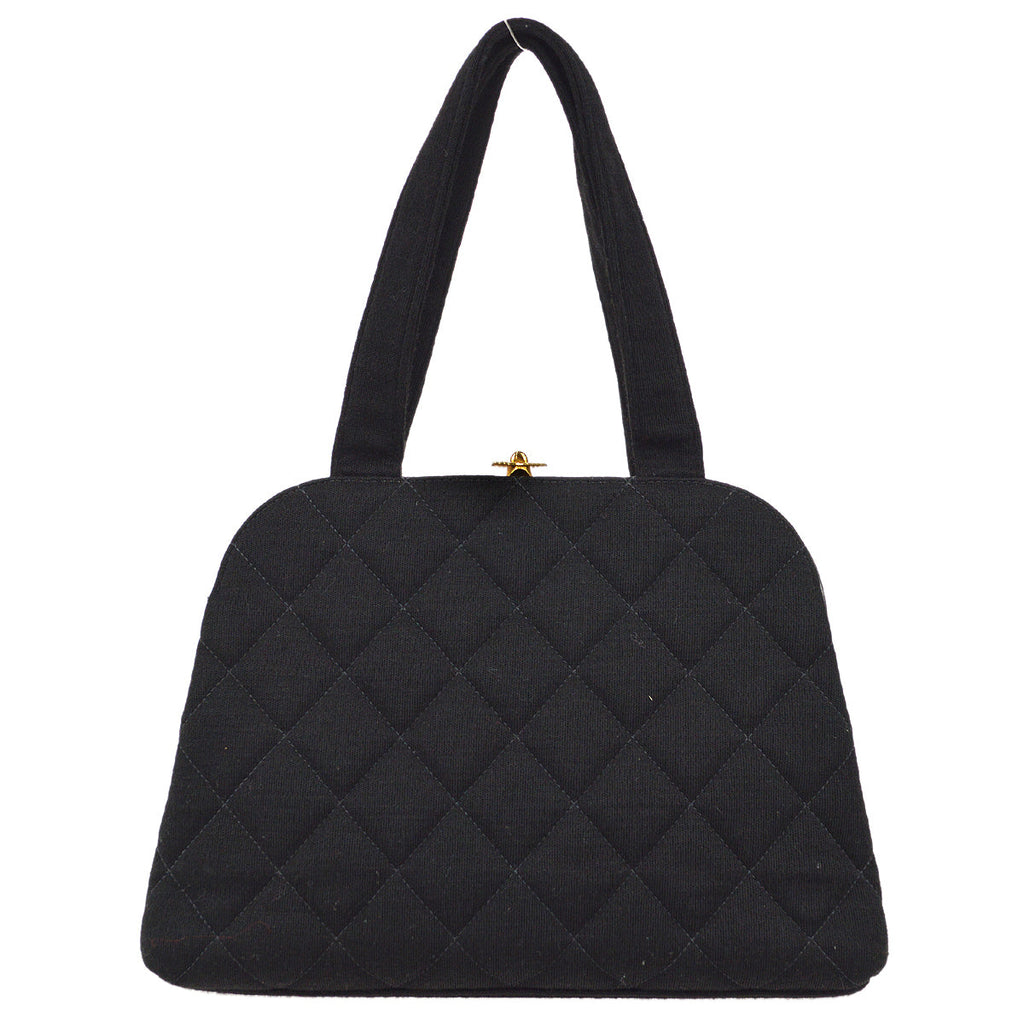 Chanel Handbag Black Cotton